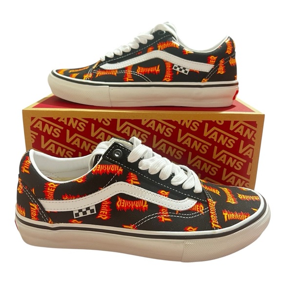 Vans x Thrasher Old Skool M8 W9.5 Skater Streetwear Punk 90s Retro Sneaker Shoes